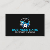Blau Schwarz Moderne Druckreinigung Visitenkarte (Vorderseite)