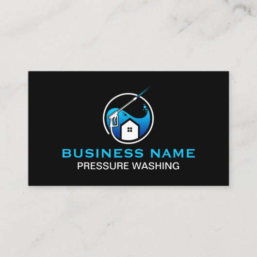 Blau Schwarz Moderne Druckreinigung Visitenkarte (Vorderseite)