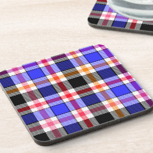 Blau Schwarz Multicolor Flanell Kariert Tartan Getränkeuntersetzer