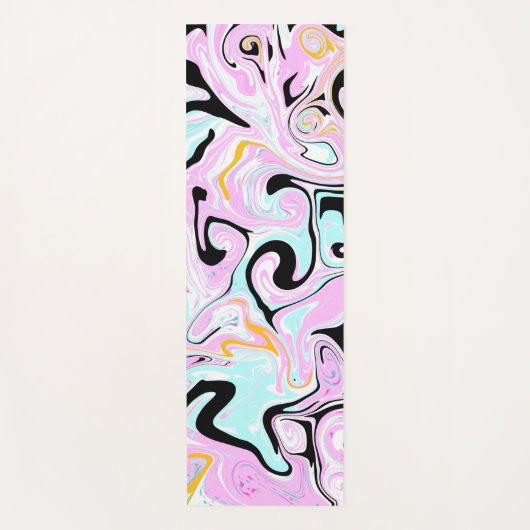 Blau, schwarz-rosa Marmor Wirbel Fluid Art Yoga Ma Yogamatte (Vorderseite)