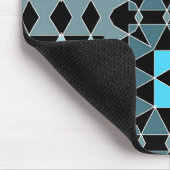 Blau & Schwarz Trendy Op Art Geometric Muster Mousepad (Ecke)