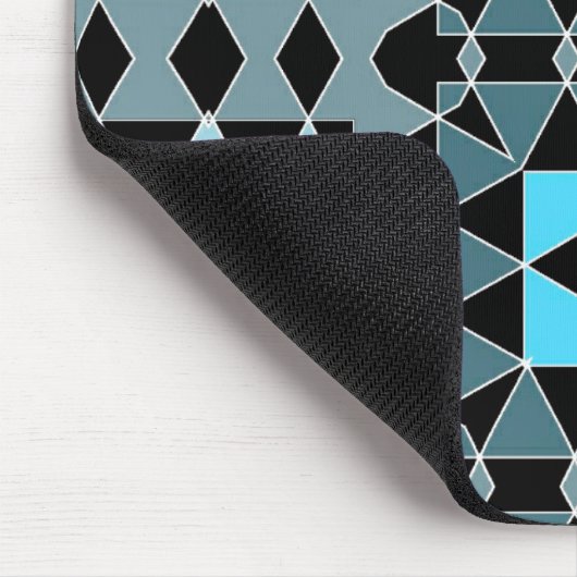 Blau & Schwarz Trendy Op Art Geometric Muster Mousepad (Ecke)