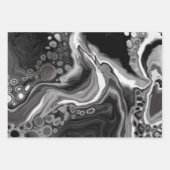 Blau, Schwarz und Grüne Marmorflüssigkeit Kunst Geschenkpapier Set (Vorderseite 3)