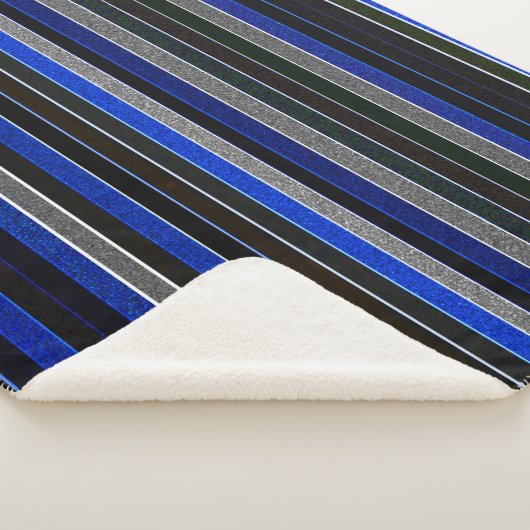 Blau, Schwarz und Kies Sherpadecke (3/4)