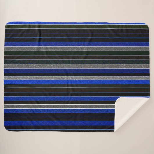 Blau, Schwarz und Kies Sherpadecke (Vorderseite (Horizontal))