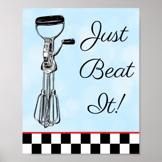 Blau, Schwarz und Rot nur schlagen Es Zeichen Poster (Vorne)