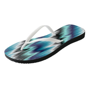 Blau, schwarz und weiß abstrakt badesandalen