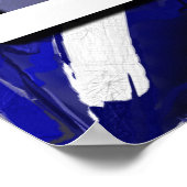 Blau, Schwarz und Weiß Abstrakt Poster (Ecke)