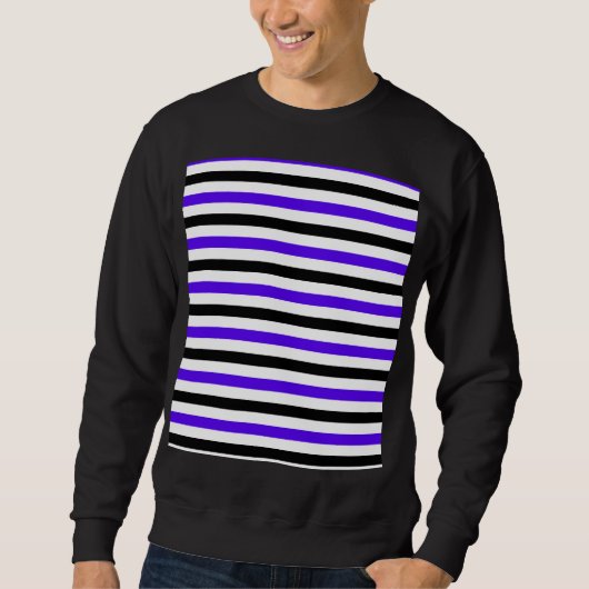Blau Schwarz und weiß gestreift Sweatshirt (Vorderseite)