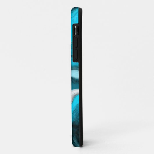 Blau, Schwarz und Weiß-Marmor-Fluid Art Case-Mate iPhone Hülle (Hinten/Links)