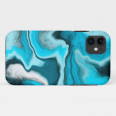 Blau, Schwarz und Weiß-Marmor-Fluid Art Case-Mate iPhone Hülle (Rückseite (Horizontal))