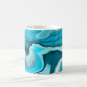 Blau, Schwarz und Weiß-Marmor-Fluid Art Kaffeetasse (Mittel)