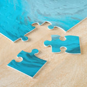 Blau, Schwarz und Weiß-Marmor-Fluid Art Puzzle (Seite)