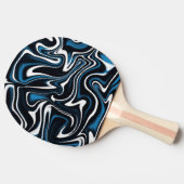 Blau, Schwarz und Weiß-Wirbel Tischtennis Schläger (Seitenansicht)