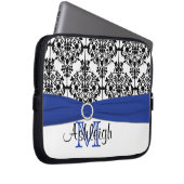 Blau Schwarz-weiß mit IMITAT Ribbon Laptop Sleeve (Vorne Rechts)
