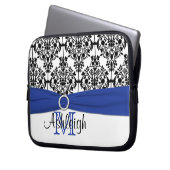 Blau Schwarz-weiß mit IMITAT Ribbon Laptop Sleeve (Vorderseite Links)
