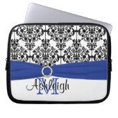 Blau Schwarz-weiß mit IMITAT Ribbon Laptop Sleeve (Vorderseite)