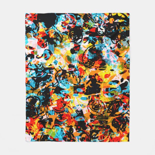 Blau, Schwarz, Weiß, Orange. Hell nahtlos  Fleecedecke (Vorderseite)