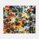 Blau, Schwarz, Weiß, Orange. Hell nahtlos  Fleecedecke (Vorderseite (Horizontal))
