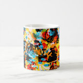 Blau, Schwarz, Weiß, Orange. Hell nahtlos  Kaffeetasse (Mittel)