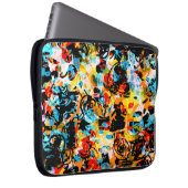 Blau, Schwarz, Weiß, Orange. Hell nahtlos Laptopschutzhülle (Vorne Rechts)