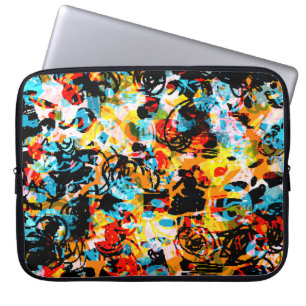 Blau, Schwarz, Weiß, Orange. Hell nahtlos Laptopschutzhülle