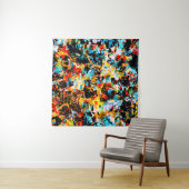 Blau, Schwarz, Weiß, Orange. Hell nahtlos  Wandteppich (Beispiel (Horizontal))