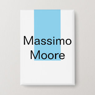 Blau Schwarz Weiß Schlicht Elegant Eigener Name Button