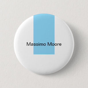 Blau Schwarz Weiß Schlicht Elegant Eigener Name Button