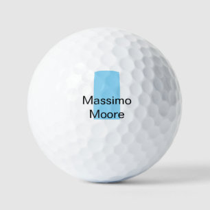 Blau Schwarz Weiß Schlicht Elegant Eigener Name Golfball