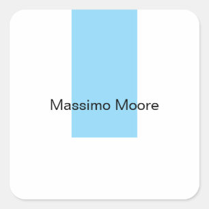 Blau Schwarz Weiß Schlicht Elegant Eigener Name Quadratischer Aufkleber