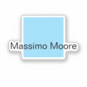 Blau Schwarz Weiß Schlicht Elegant Eigenname Aufkleber (Vorderseite)