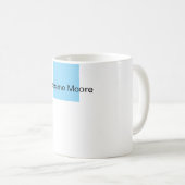 Blau Schwarz Weiß Schlicht Elegant Eigenname Kaffeetasse (VorderseiteRechts)