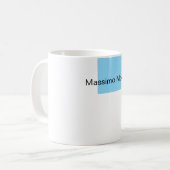 Blau Schwarz Weiß Schlicht Elegant Eigenname Kaffeetasse (Vorderseite Links)