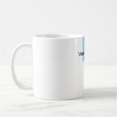 Blau Schwarz Weiß Schlicht Elegant Eigenname Kaffeetasse (Links)