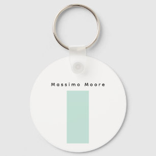 Blau Schwarz Weiß Schlicht Elegant Eigenname Schlüsselanhänger