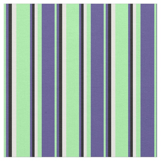 Blau, Schwarz, Weiß und Grün Stoff (Nahaufnahme)