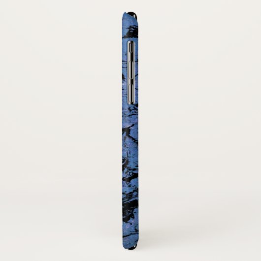 blau-schwarz-wirres Marmormuster Case-Mate iPhone Hülle (Hinten/Links)