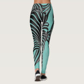 Blau-schwarze Orca Streifen Leggings (Rückseite)