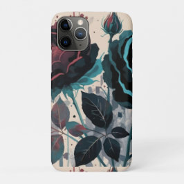 Blau-schwarze Rose mit blühenden Wasserfarben Case-Mate iPhone Hülle