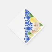 Blau-schwarze Sommerfliesen und Zitronen Serviette (Ecke)