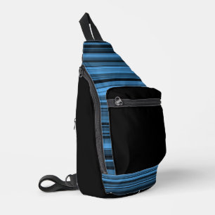 Blau schwarze Streifen nahtloses Muster Crossbody Bag