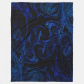 Blau Schwarze Wirbel Abstrakte Rauchige Kühle Fleecedecke (Vorderseite)