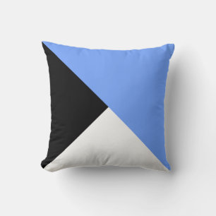 Blau Schwarzer Diagonale Farbblock Dekor Kissen