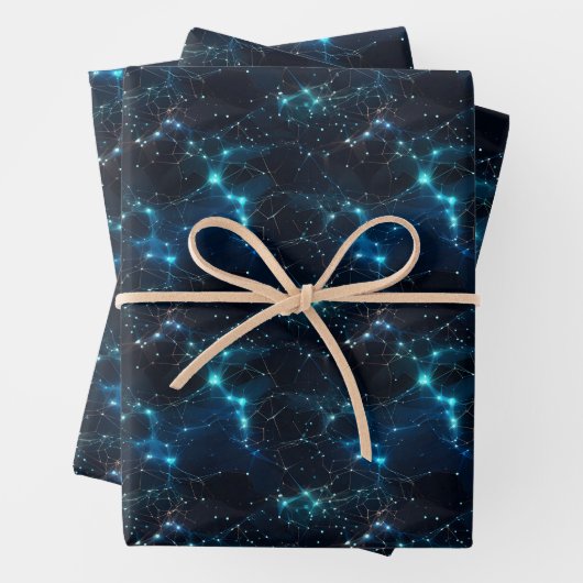 Blau & Schwarzes Abstract Geschenkpapier Set (Beispiel)