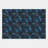 Blau & Schwarzes Abstract Geschenkpapier Set (Vorderseite)