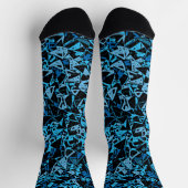Blau Schwarzes Dreieckmuster Socken (Oben)