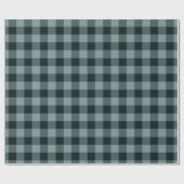 Blau-schwarzes Gingham-Karomuster Geschenkpapier (Flach)