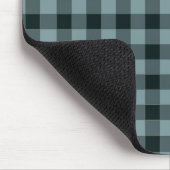 Blau-schwarzes Gingham-Karomuster Mousepad (Ecke)