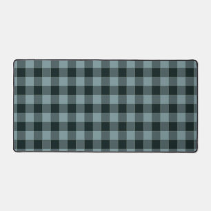 Blau-schwarzes Gingham-Karomuster Schreibtischunterlage